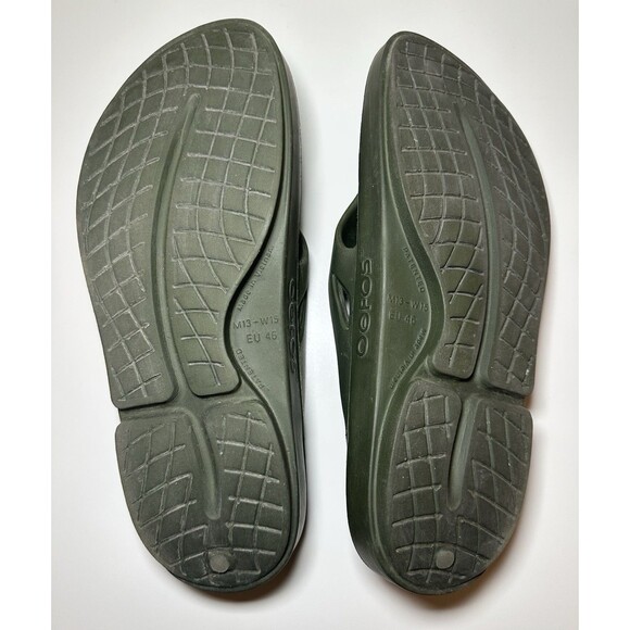 OOFOS Original Forest Green Flip Flop Thong Sandals Unisex Men 13 Women 15 EU 46